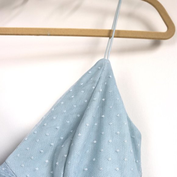 New: ASOS spot tulle maxi dress in baby blue - Picture 4 of 7